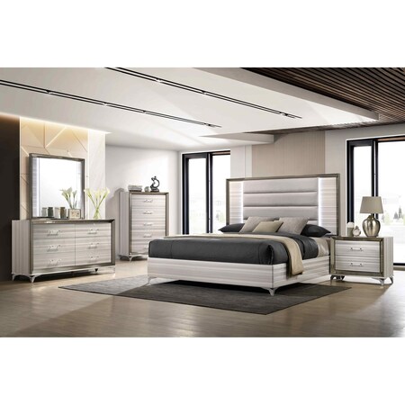 Global Furniture Usa Modern  Zebra Zambrano White King Bed Group 3240